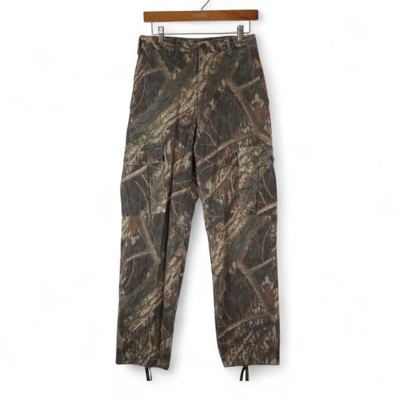 Mossy Oak Camo Cargo Pants Boys Mens XS (28x30.5) Adjustable Waist Hunting - Picture 1 of 12